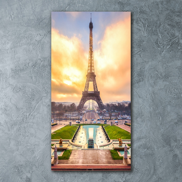 Cuadro decorativo en acrílico brillante vertical Torre Eiffel de París