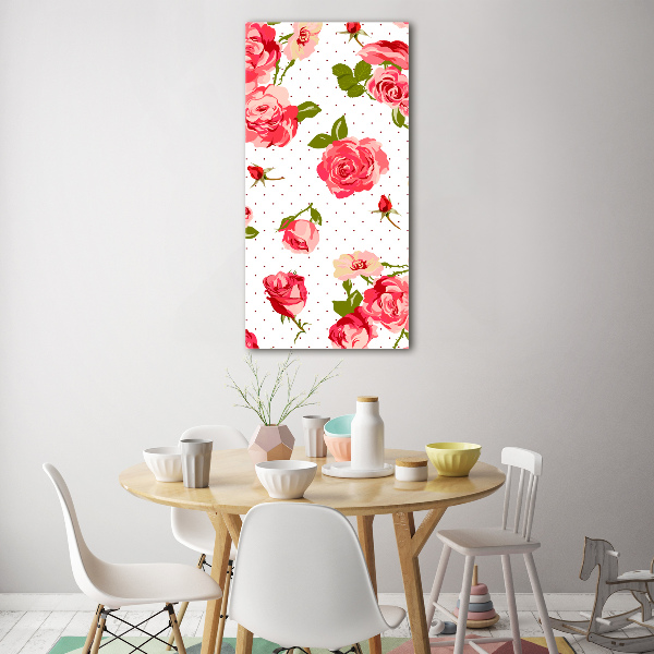 Cuadro decorativo en acrílico brillante vertical Rosas silvestres