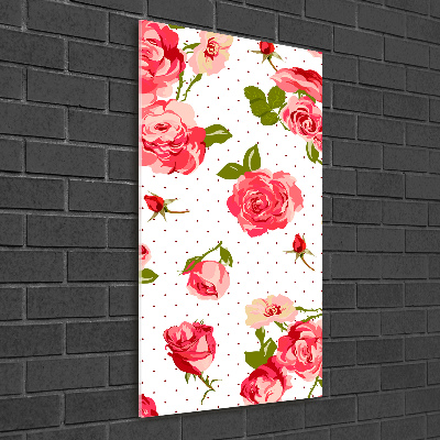 Cuadro decorativo en acrílico brillante vertical Rosas silvestres
