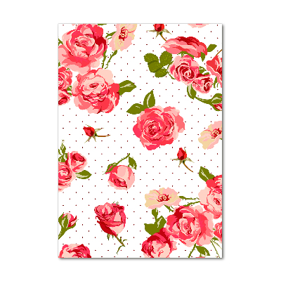 Cuadro decorativo en acrílico brillante vertical Rosas silvestres