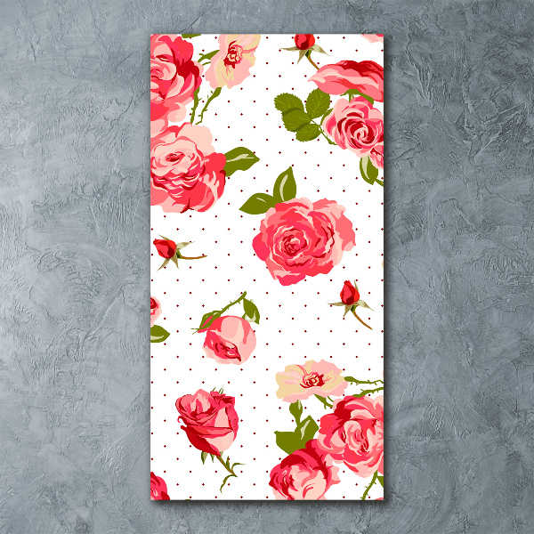 Cuadro decorativo en acrílico brillante vertical Rosas silvestres