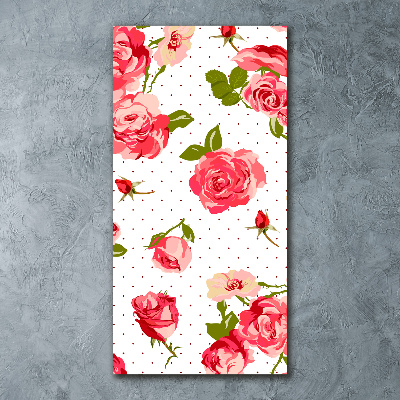 Cuadro decorativo en acrílico brillante vertical Rosas silvestres