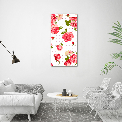 Cuadro decorativo en acrílico brillante vertical Rosas silvestres