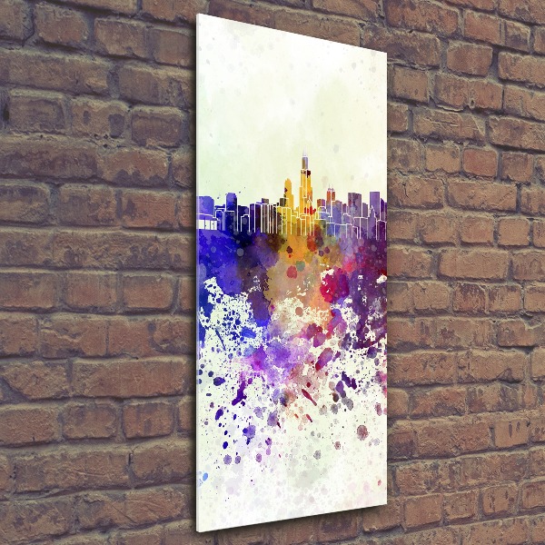 Cuadro decorativo en acrílico brillante vertical Chicago colorido