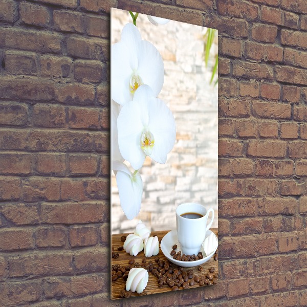 Cuadro decorativo en acrílico brillante vertical Una taza de café