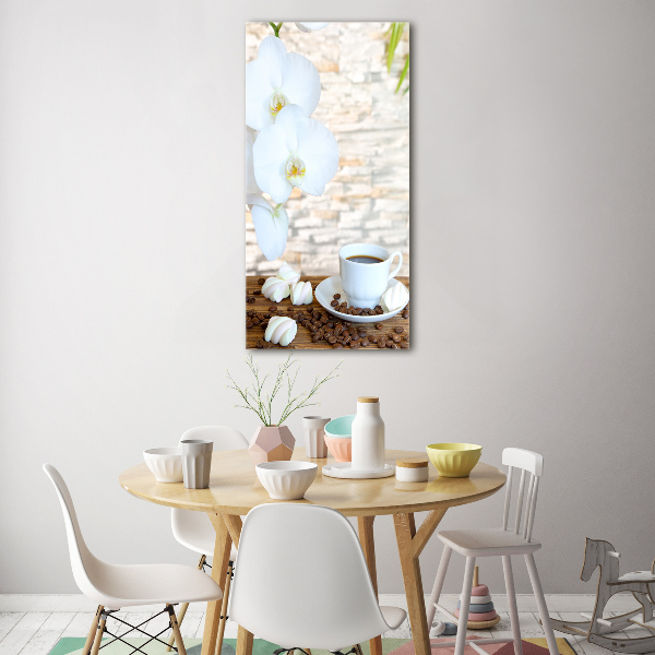 Cuadro decorativo en acrílico brillante vertical Una taza de café