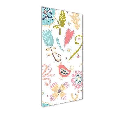 Cuadro de metacrilato vertical Plantas y aves