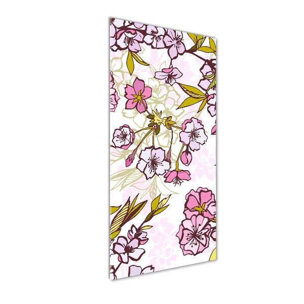 Cuadro de metacrilato vertical flores de cerezo
