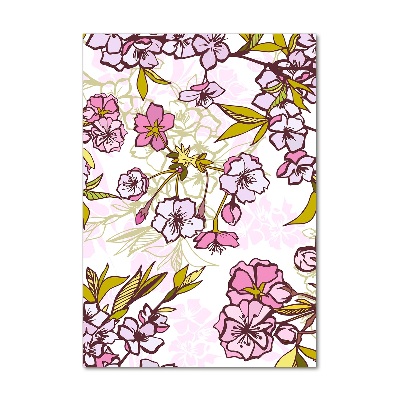 Cuadro de metacrilato vertical flores de cerezo