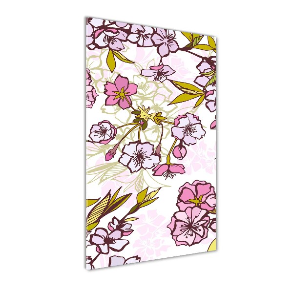 Cuadro de metacrilato vertical flores de cerezo