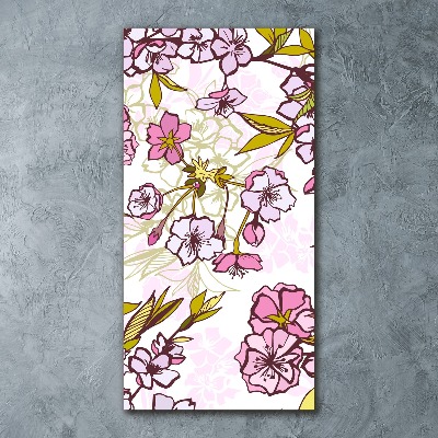 Cuadro de metacrilato vertical flores de cerezo