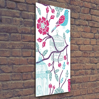 Cuadro decorativo en acrílico brillante vertical Jaulas para pájaros
