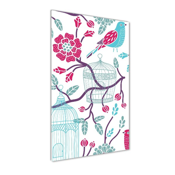 Cuadro decorativo en acrílico brillante vertical Jaulas para pájaros