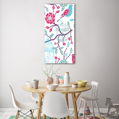 Cuadro decorativo en acrílico brillante vertical Jaulas para pájaros
