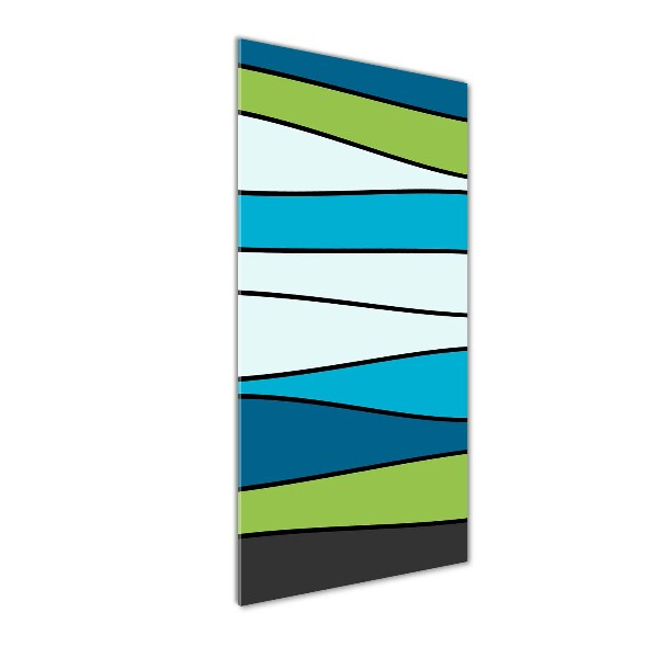 Cuadro decorativo en acrílico brillante vertical Rayas de colores