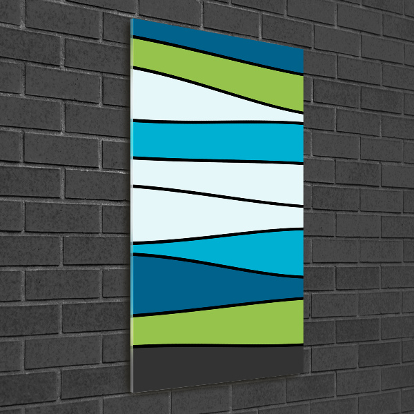 Cuadro decorativo en acrílico brillante vertical Rayas de colores