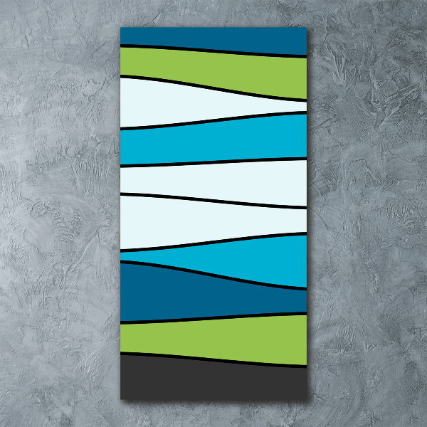 Cuadro decorativo en acrílico brillante vertical Rayas de colores