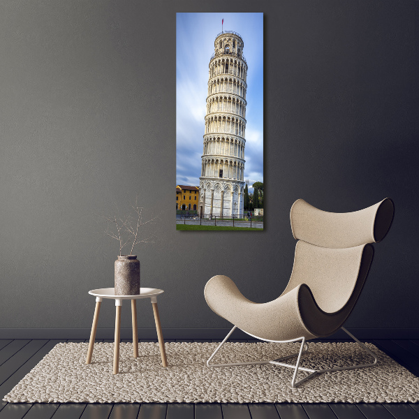 Cuadro de metacrilato moderno efecto cristal vertical Torre inclinada de Pisa