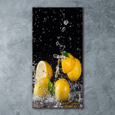 Cuadro de metacrilato moderno efecto cristal vertical Limón