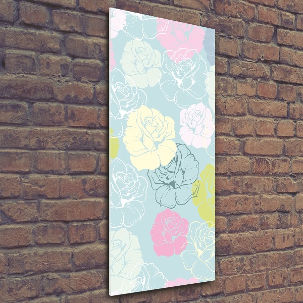 Cuadro decorativo en acrílico brillante vertical Rosas