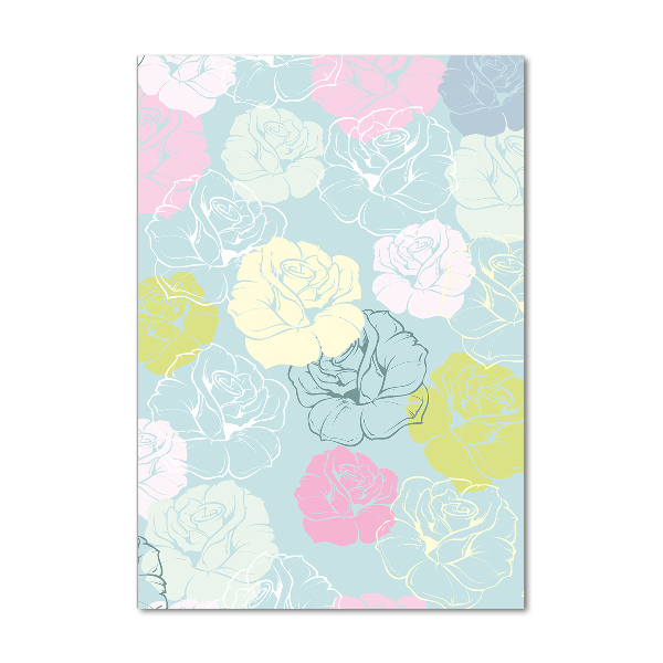 Cuadro decorativo en acrílico brillante vertical Rosas