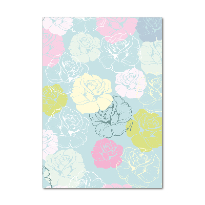 Cuadro decorativo en acrílico brillante vertical Rosas