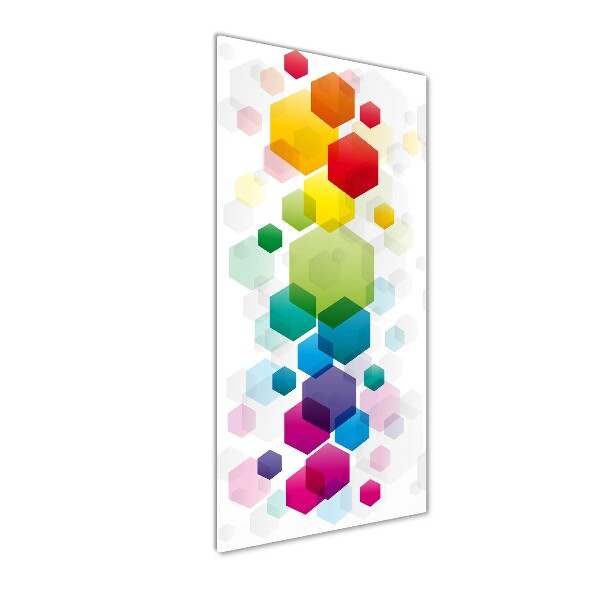 Cuadro de metacrilato moderno efecto cristal vertical Cubos de colores