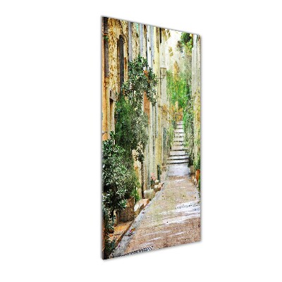 Cuadro decorativo en acrílico brillante vertical calles italianas