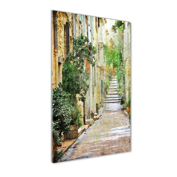 Cuadro decorativo en acrílico brillante vertical calles italianas