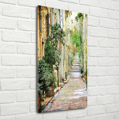 Cuadro decorativo en acrílico brillante vertical calles italianas