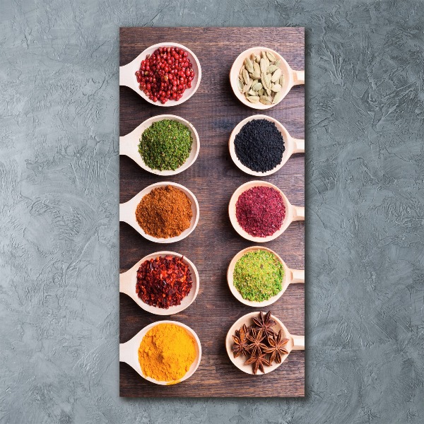 Cuadro de metacrilato moderno efecto cristal vertical Especias