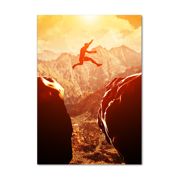 Cuadro de metacrilato vertical Saltar sobre el abismo