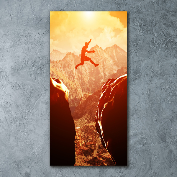 Cuadro de metacrilato vertical Saltar sobre el abismo