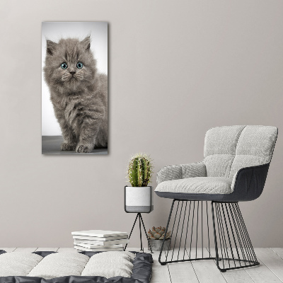 Cuadro decorativo en acrílico brillante vertical Gato británico gris