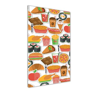 Cuadro decorativo en acrílico brillante vertical Comida rápida