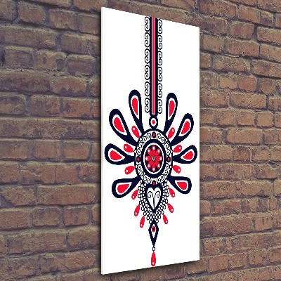 Cuadro decorativo en acrílico brillante vertical Patrón popular polaco