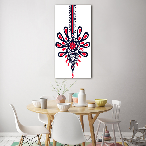 Cuadro decorativo en acrílico brillante vertical Patrón popular polaco