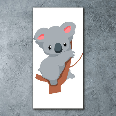 Cuadro decorativo en acrílico brillante vertical Panda en un árbol