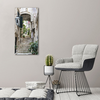 Cuadro de metacrilato vertical Las calles de Dubrovnik