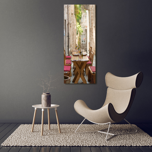 Cuadro de metacrilato moderno efecto cristal vertical Korcula, Croacia