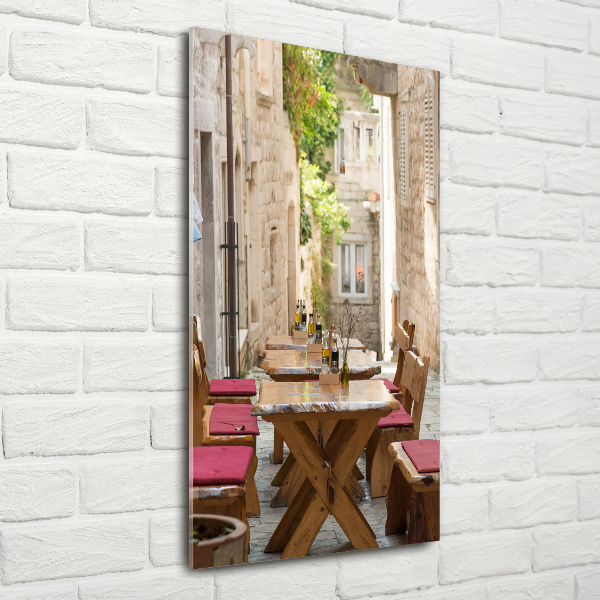 Cuadro de metacrilato moderno efecto cristal vertical Korcula, Croacia