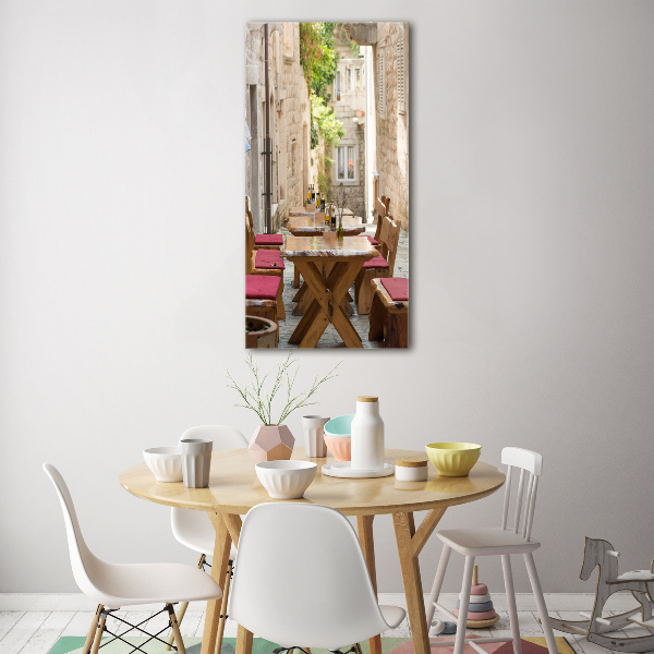 Cuadro de metacrilato moderno efecto cristal vertical Korcula, Croacia