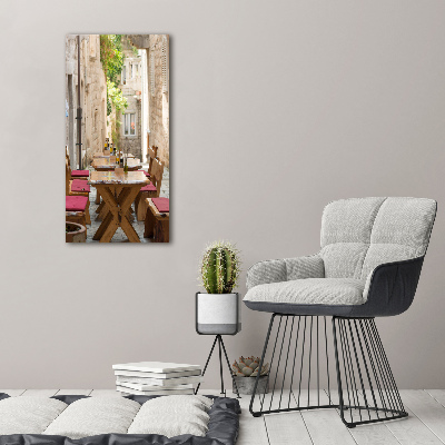 Cuadro de metacrilato moderno efecto cristal vertical Korcula, Croacia