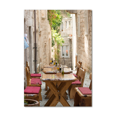 Cuadro de metacrilato moderno efecto cristal vertical Korcula, Croacia