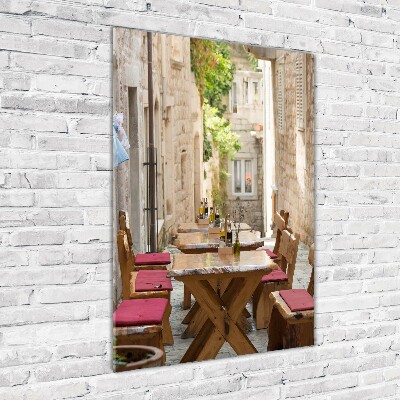 Cuadro de metacrilato moderno efecto cristal vertical Korcula, Croacia