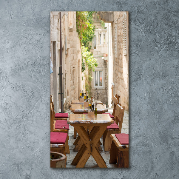 Cuadro de metacrilato moderno efecto cristal vertical Korcula, Croacia
