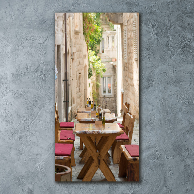 Cuadro de metacrilato moderno efecto cristal vertical Korcula, Croacia