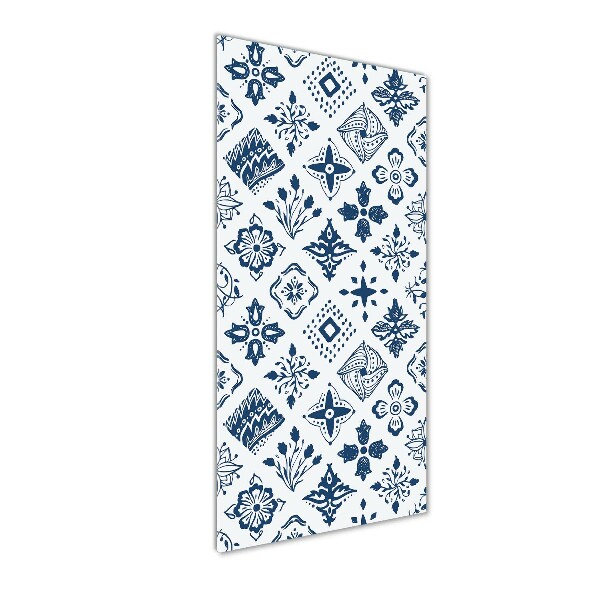 Cuadro de metacrilato moderno efecto cristal vertical Patrón floral