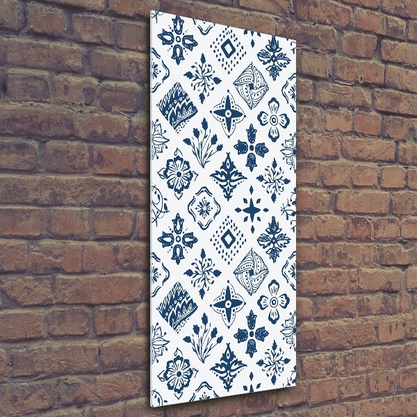 Cuadro de metacrilato moderno efecto cristal vertical Patrón floral