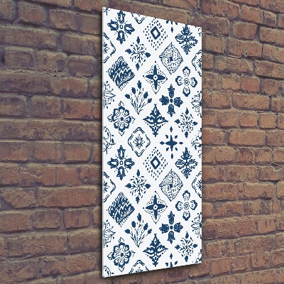 Cuadro de metacrilato moderno efecto cristal vertical Patrón floral